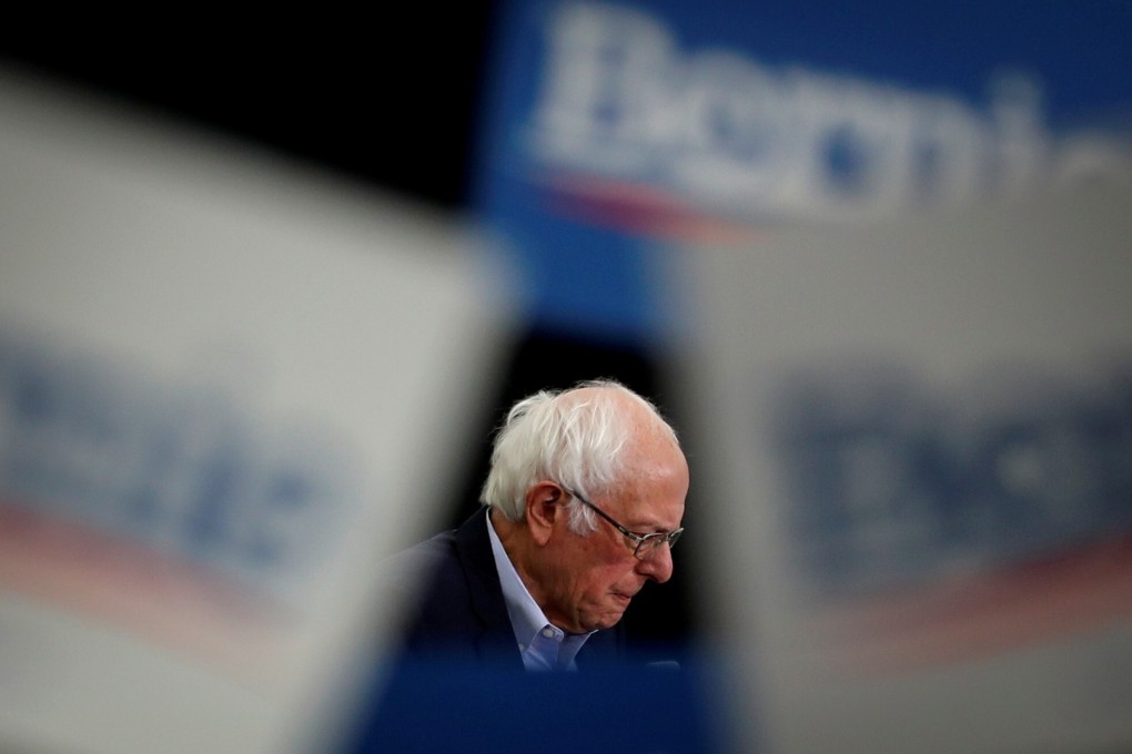 US Senator Bernie Sanders at a campaign rally in New Hampshire in February. Photo: Reuters
