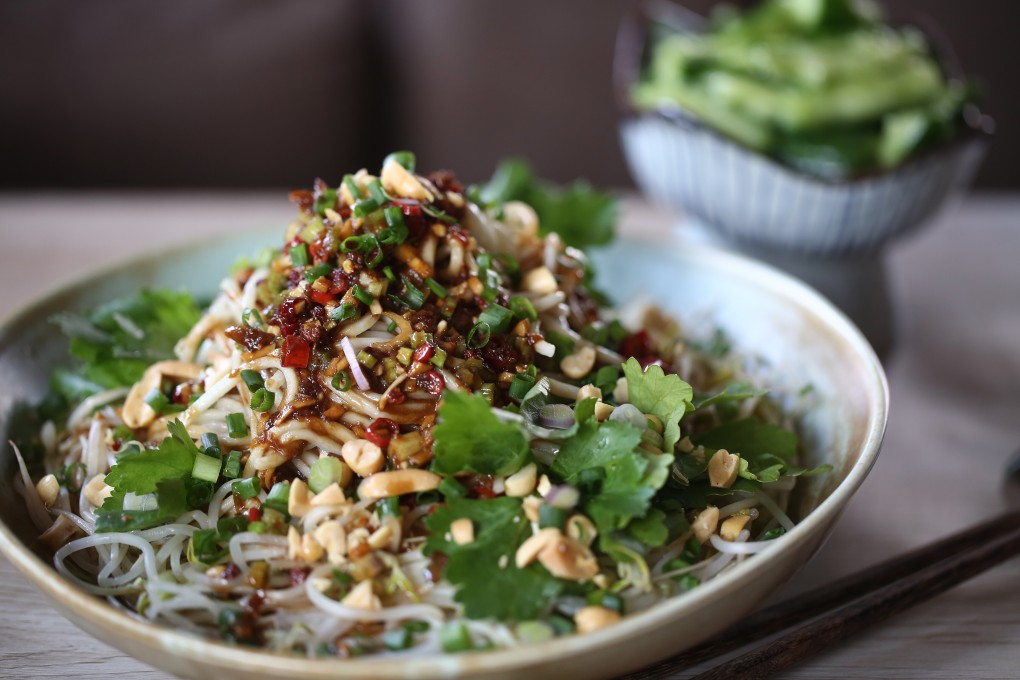 Susan Jung’s cold noodles with Sichuan shallot and garlic chilli sauce. Photography: Jonathan Wong. Styling: Nellie Ming Lee