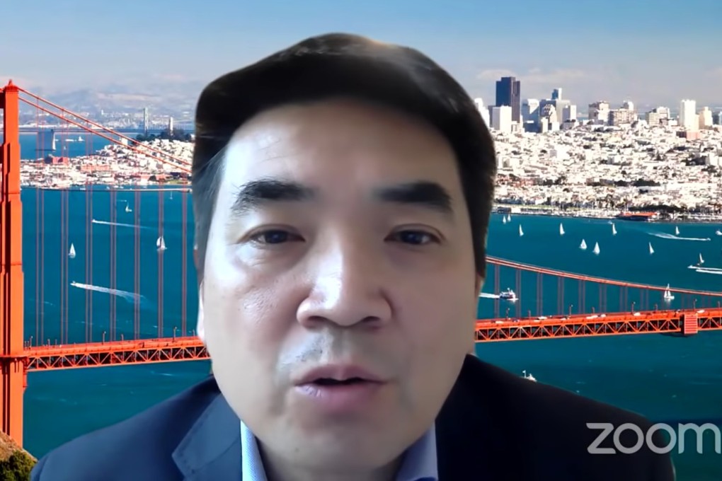 Zoom CEO Eric Yuan speaks in a live-streamed broadcast about the app's security.