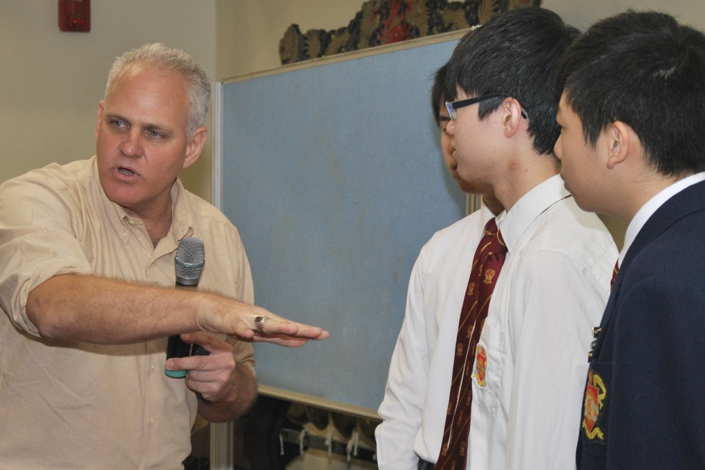 Matt Friedman gives a talk at a school. His book, “Be the Hero: Be the Change”, encourages ordinary people to step up and get involved in the big issues of our time. Photo: Matt Friedman
