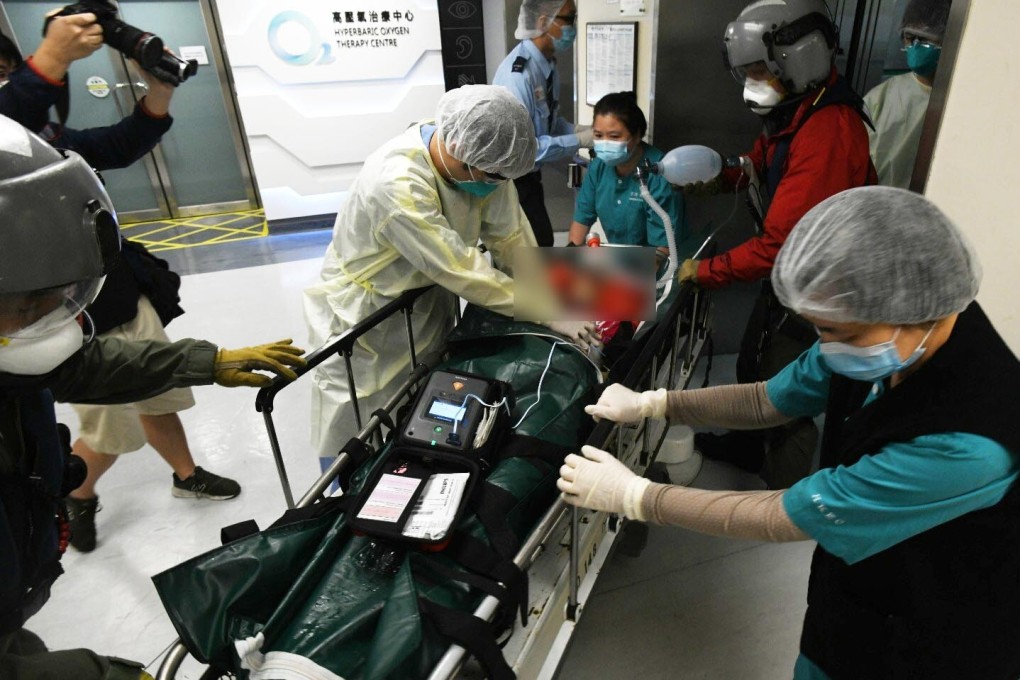 The woman was airlifted to hospital after the fall but died from her injuries that night. Photo: SCMP