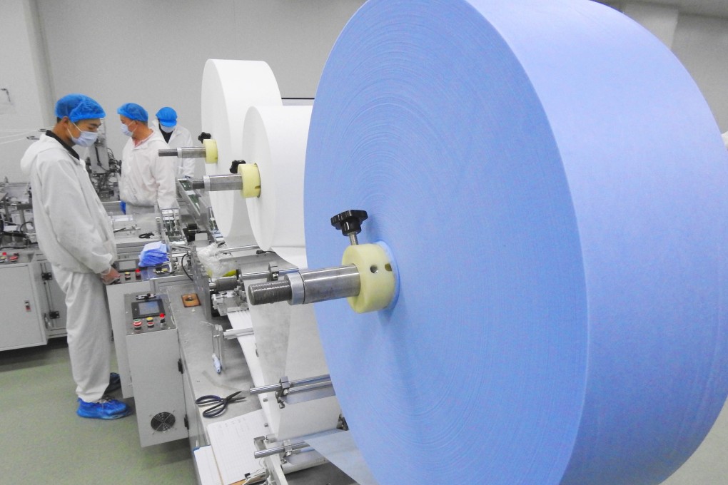 China accounts for about half the global supply of medical face masks, with a daily maximum capacity of about 20 million. Photo: CNS