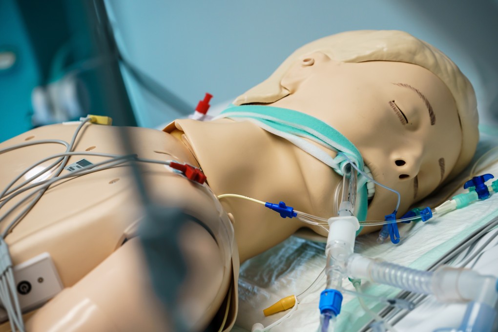 A ventilator tube attached to a dummy at the Vivantes Humboldt Hospital in Berlin, Germany. Photo: EPA