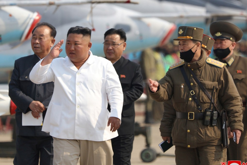 North Korean leader Kim Jong-un visits an airfield in this undated image released by North Korea's Korean Central News Agency (KCNA) on April 12. Photo: Reuters