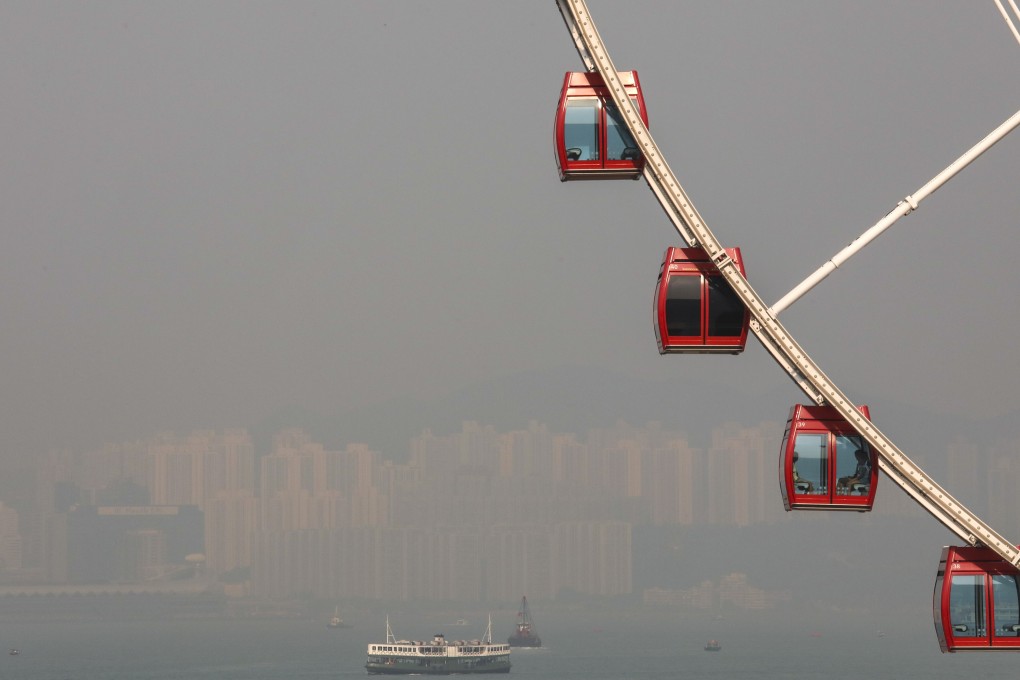 The Hong Kong skyline obscured by haze, as seen from Central amid hot weather on September 27, 2019. Photo: Nora Tam