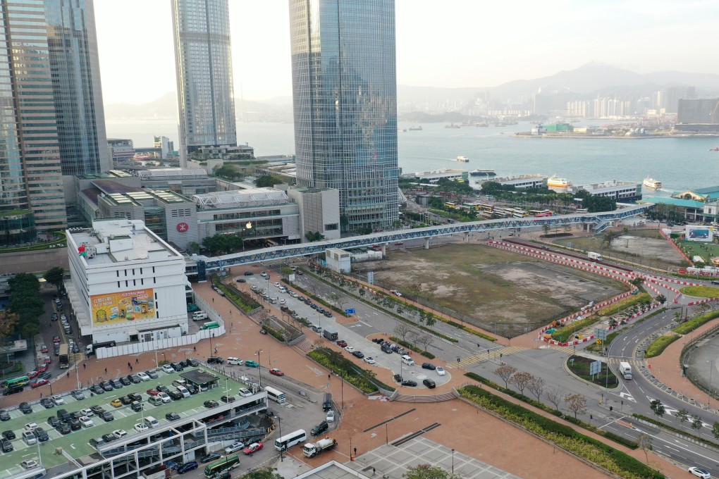 Aerial view of site 3 at the New Central Harbourfront. It is one of 21 lots in the land sale programme for 2020/21. Photo: Winson Wong