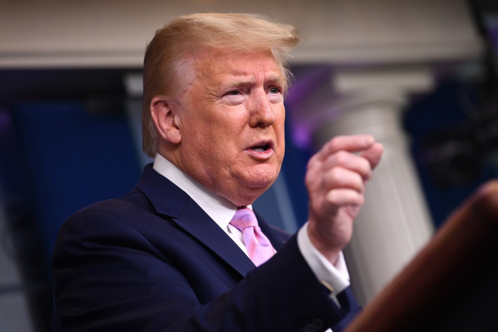 US President Donald Trump speaks during a Coronavirus Task Force news conference at the White House on Friday. Photo: Bloomberg