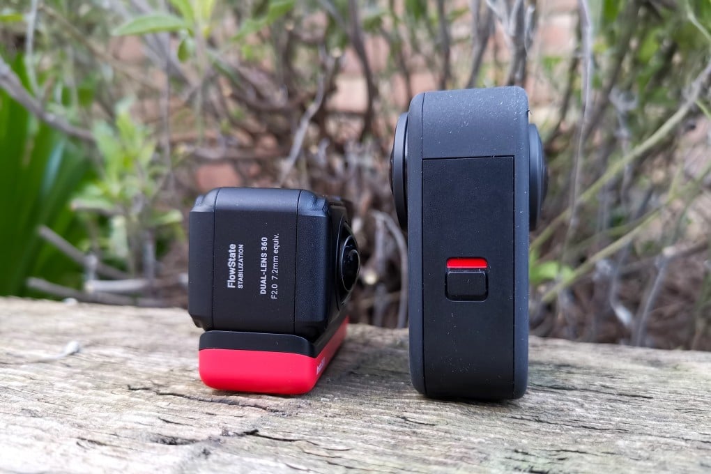 The Insta360 One R Twin Edition (left) and GoPro Max 360 action cameras. Which one is best for you depends on what you want to shoot. Photo: Jamie Carter