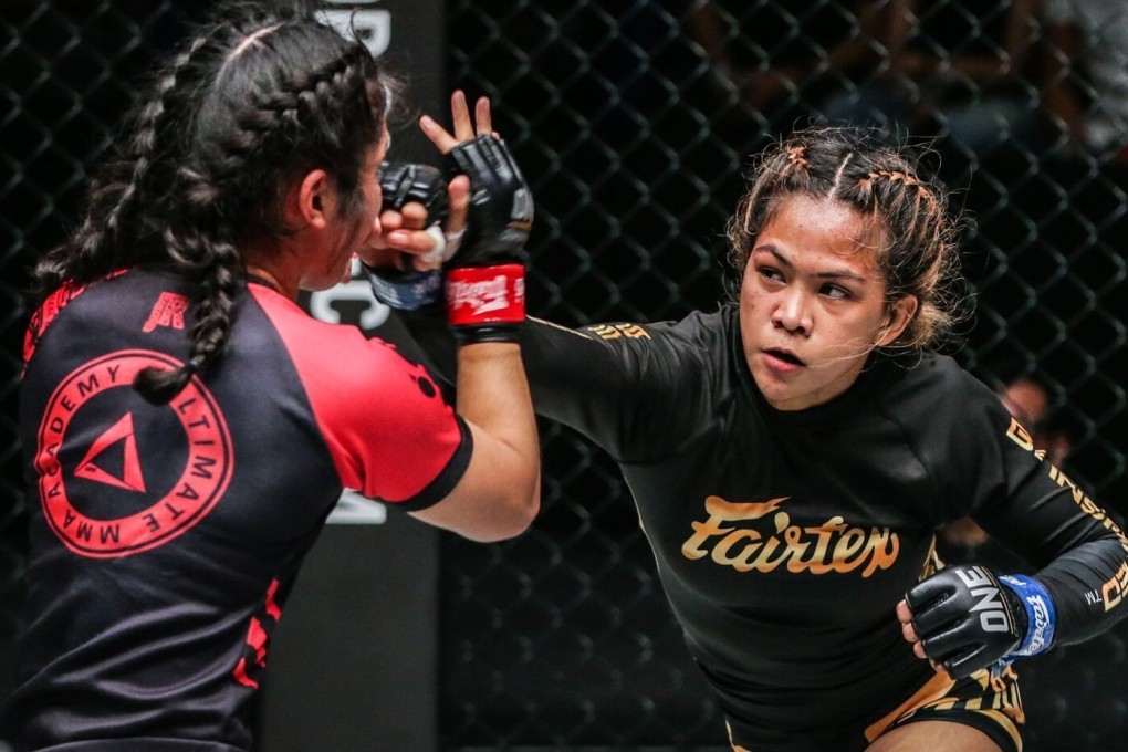 Denice Zamboanga unleashes in her victory over Jihin Radzuan, of Malaysia. Photos: One Championship