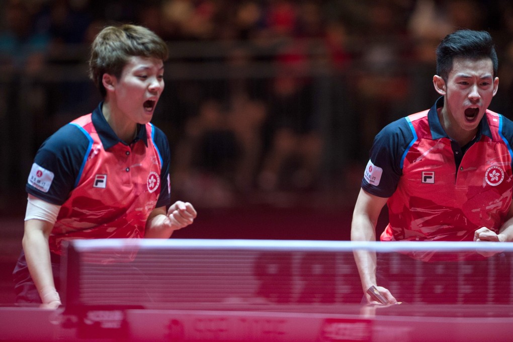 Hong Kong’s Wong Chun-ting (right) and Doo Hoi-kem are second in the mixed doubles world rankings. Photo: AFP