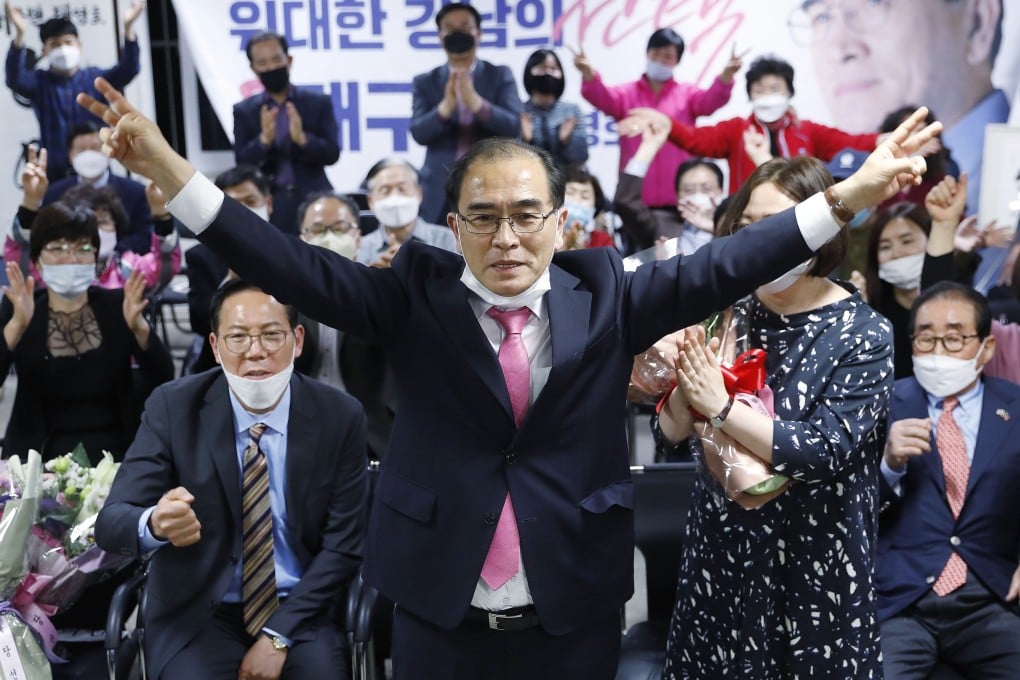 Thae Yong-ho won a constituency seat in South Korea’s parliamentary elections. Photo: AP