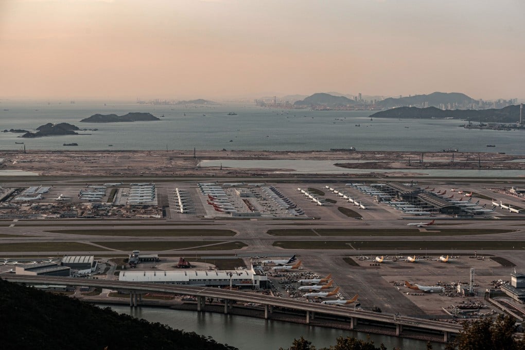 Aircraft are grounded at the Hong Kong International Airport on April 12 amid the coronavirus pandemic and travel restrictions. Photo: Zuma Wire / dpa