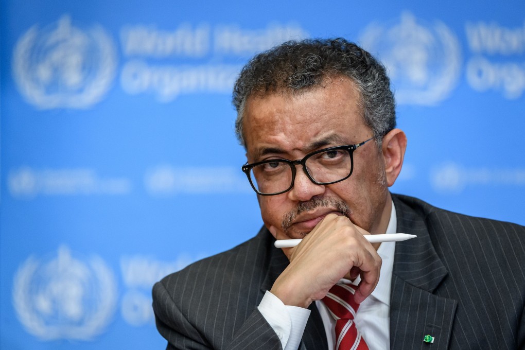 World Health Organisation (WHO) Director General Tedros Adhanom Ghebreyesus attends a coronavirus press briefing oat the WHO headquarters in Geneva in March. Photo: AFP