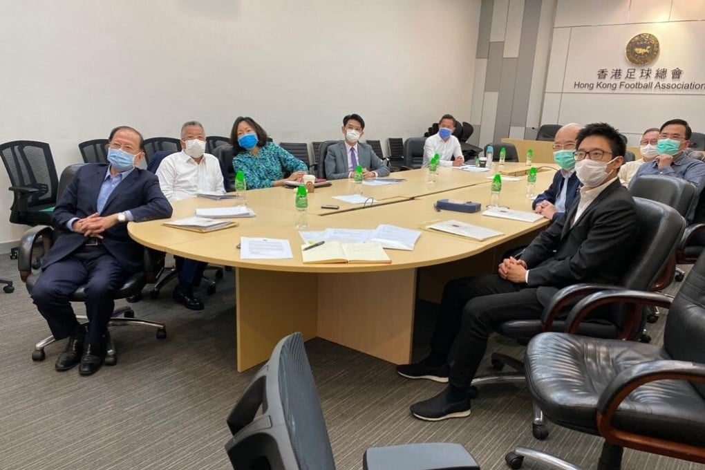 The Hong Kong Football Association board meets at Ho Man Tin to decide the fate of the Premier League season for 2019-20. Photo: Chan Kin-wa
