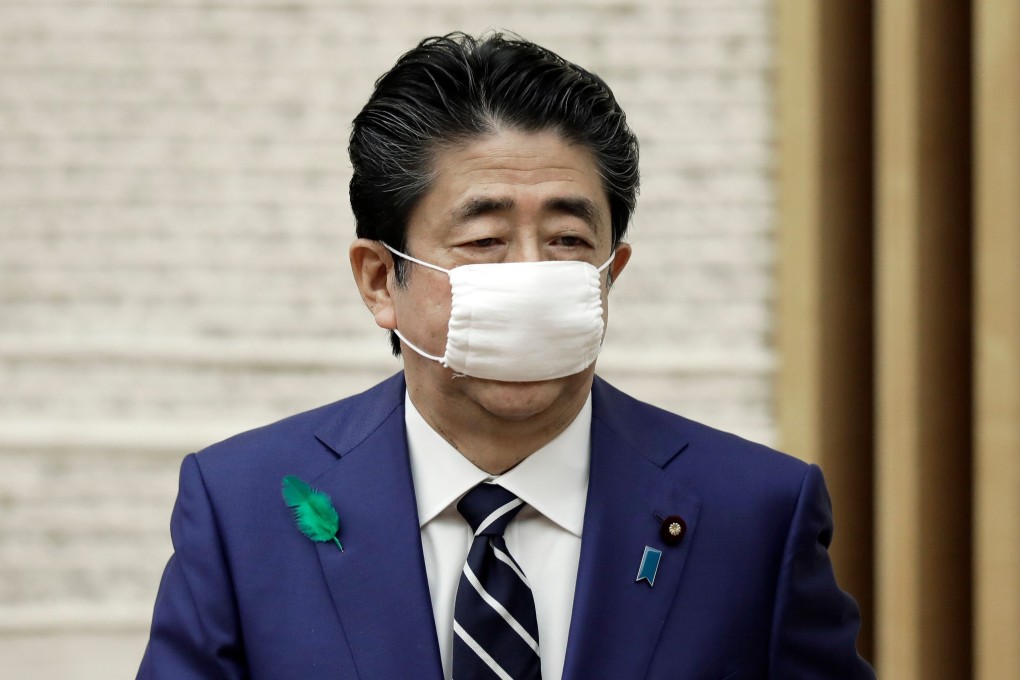 Japan’s Prime Minister Shinzo Abe leaves after a press conference at the prime minister's official residence in Tokyo on April 17, 2020. Photo: Agence France-Presse