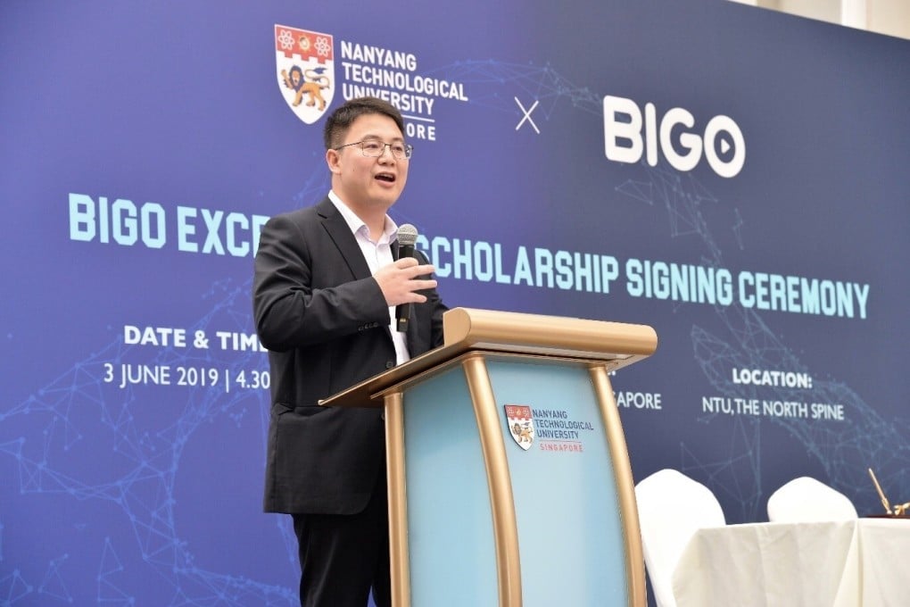 BIGO Technologies co-founder and president Jason Hu speaking at an event in Singapore. Photo: Handout
