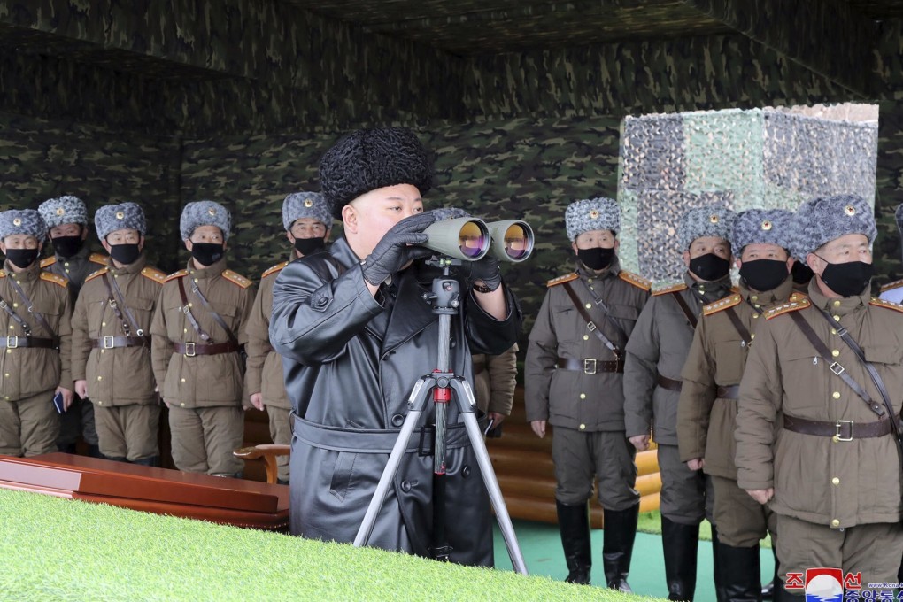 Kim Jong-un inspects a military drill in North Korea. Photo: AP