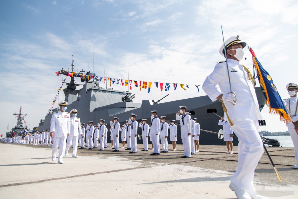 Taiwan Navy's 'Friendly Fleet' is welcomed home at Zoying Naval Base in Kaohsiung, southern Taiwan on April 15. On 18 April, Taiwan's health ministry reported that three naval cadets were infected with the novel coronavirus disease during a visit to Palau. Photo: Handout