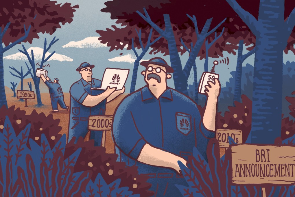 Huawei made its mark in emerging markets long before China’s Belt and Road Initiative even got its name. Illustration: Perry Tse