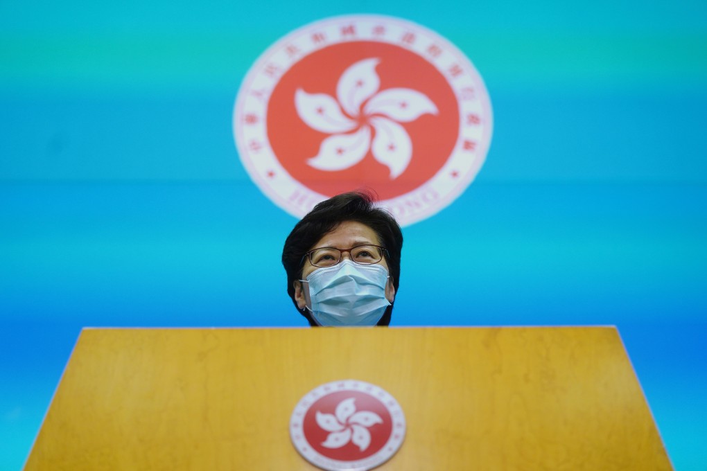 Chief Executive Carrie Lam Cheng Yuet-ngor, meets the press at the Central Government Offices, Tamar. Photo: Sam Tsang
