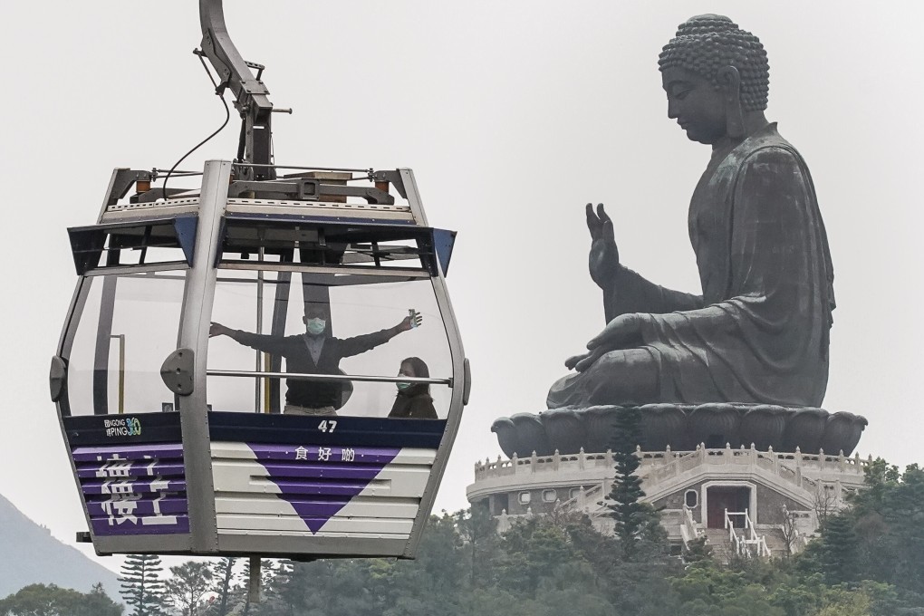 The cable car on Lantau Island in Hong Kong. Photo: Felix Wong