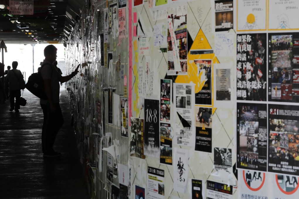 The attack took place at a ‘Lennon Wall’ in Tseung Kwan O. Photo: May Tse