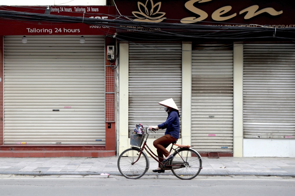 Closed shops in Hanoi, Vietnam. Photo: AP