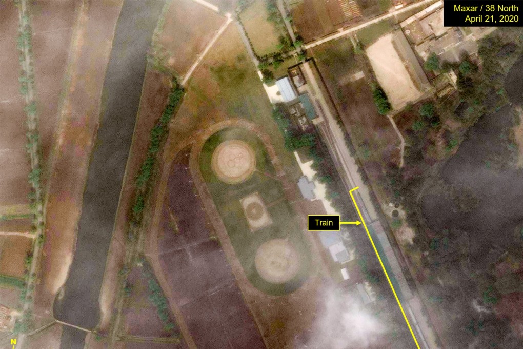 A special train possibly belonging to Kim Jong-un is seen in a satellite photo taken over Wonsan, North Korea Photo: Handout via Reuters