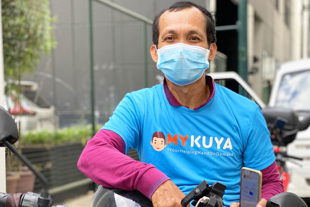 A driver for the Philippine app-based delivery service MyKuya. Photo: Handout