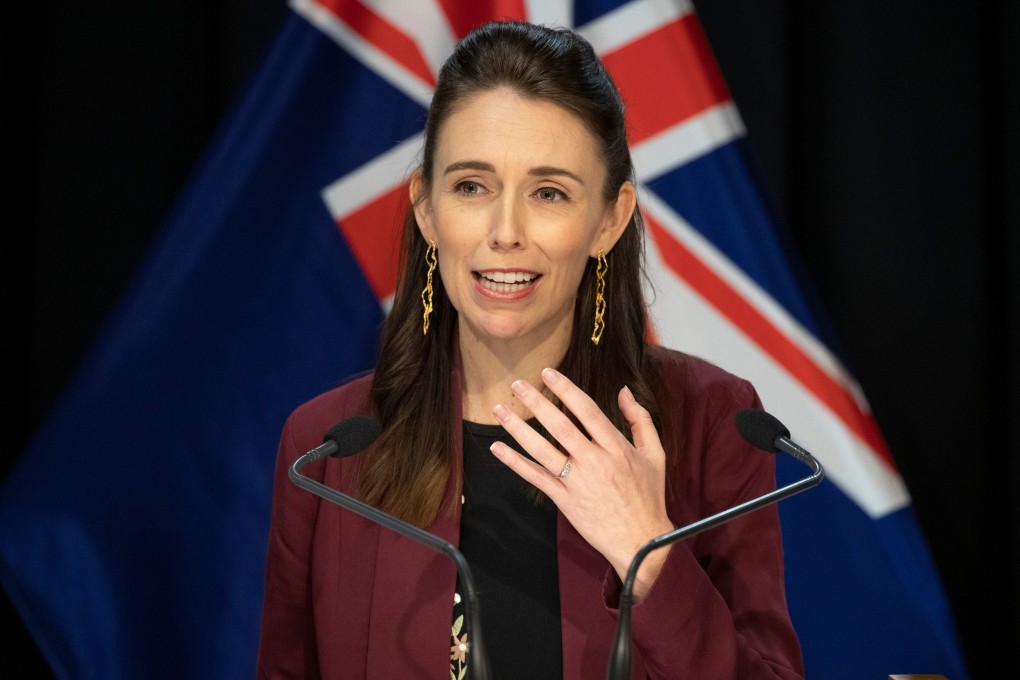 New Zealand's Prime Minister Jacinda Ardern briefs the media about the Covid-19 outbreak and how the country has eliminated widespread community transmission. Photo: AFP
