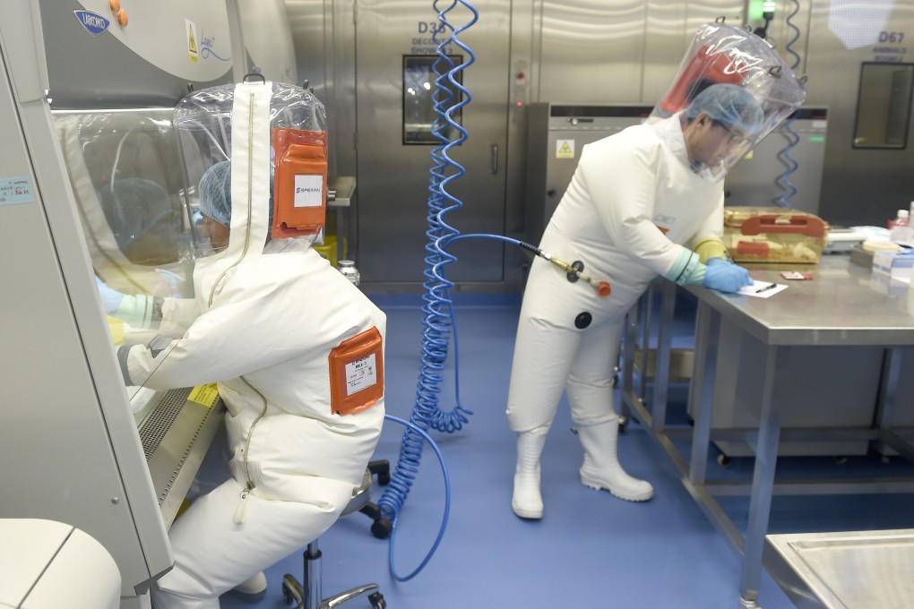 Researchers at work at the Wuhan Institute of Virology in China’s Hubei province in February 2017. Photo: EPA-EFE