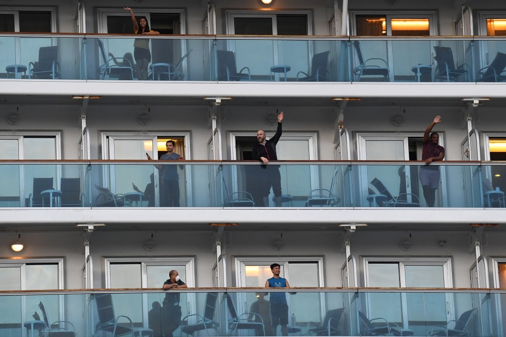 Passengers stranded aboard a cruise ship during the coronavirus outbreak. Photo: Reuters