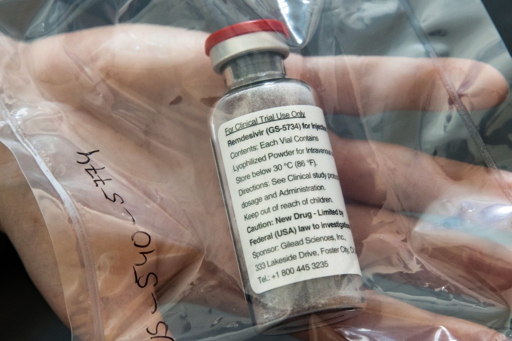 A vial of the experimental drug remdesivir, which is being tested as a treatment for Covid-19. On Wednesday, the S&P 500 shot up 2.7 per cent after its maker Gilead Sciences said a large-scale US government trial of the treatment showed positive results. Photo: AFP