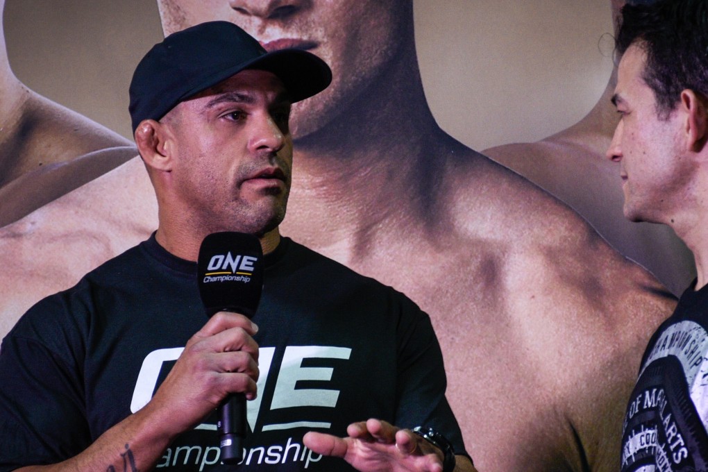 Vitor Belfort speaks at a ONE Championship media event. Photo: ONE Championship