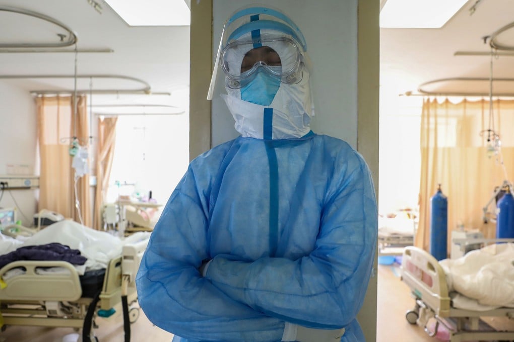 A member of staff at a hospital in Wuhan. A study suggests that doctors and nurses in China who suffered insomnia while treating Covid-19 patients are more likely to feel depressed and anxious than those able to get a good night’s rest. Photo: AFP via Getty Images