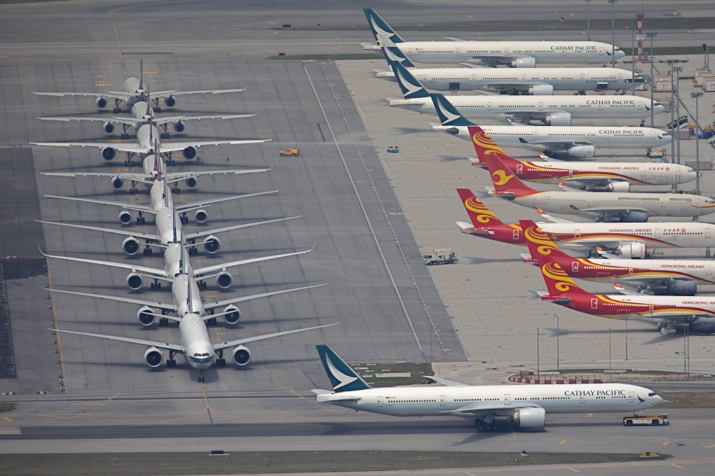 Rows of aircraft sit grounded at Hong Kong airport on March 14. Ensuring planes are flight-ready once demand for air travel picks up will be a monumental logistical and financial task. Photo: Robert Ng