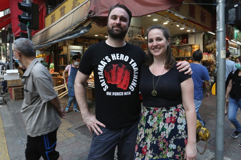 Will Sweeney with his girlfriend Michelle Paterson in Tin Hau. Paterson’s trip to Hong Kong to visit Sweeney was unexpectedly extended amid the pandemic. Photo: Jonathan Wong