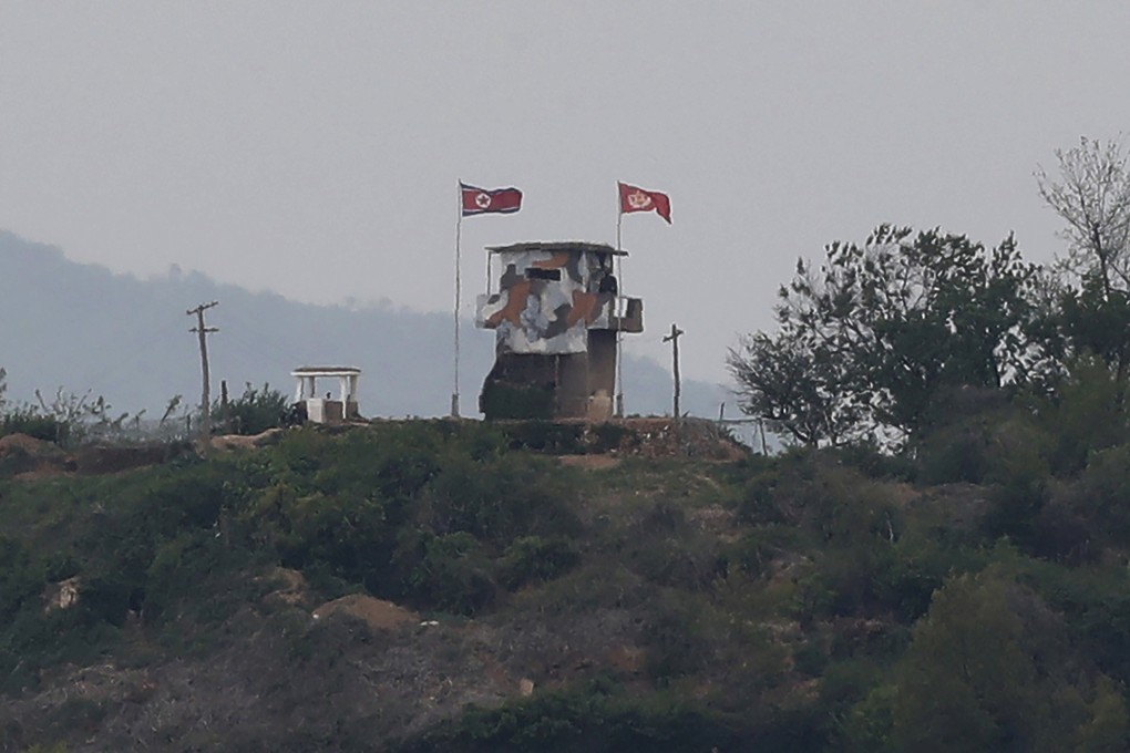 A North Korean military guard post in Paju, at the border. Photo: AP