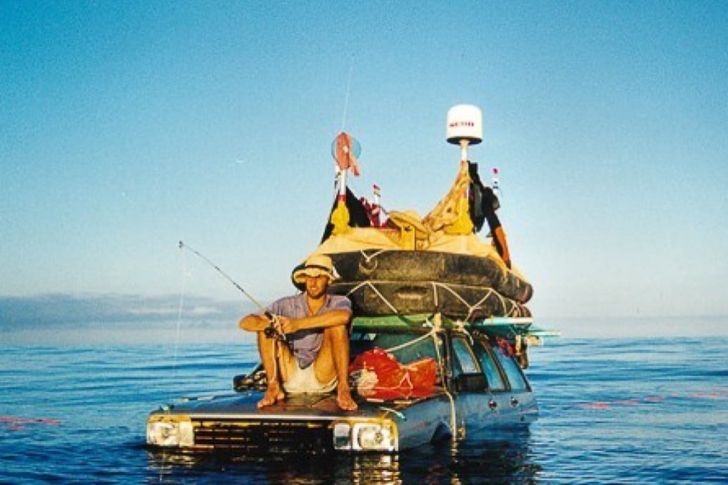 Marco Amoretti and Marcolino De Candia were busy everyday of the expedition, but down time was spent fishing, as they floated cars across the Atlantic. Photos: Autonauti