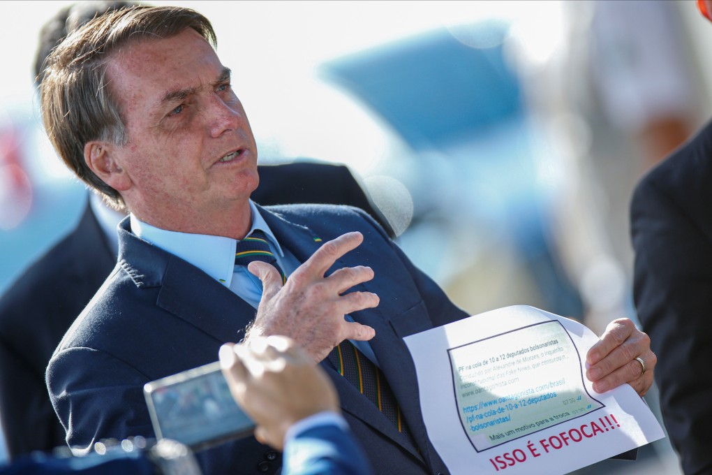 Brazil's President Jair Bolsonaro leaves Alvorada Palace in Brasilia on Monday. Photo: Reuters