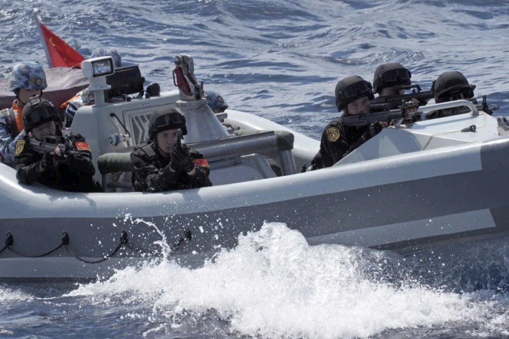 The Chinese navy carries out a drill in the Spratly Islands chain after completing an anti-piracy operation in the Gulf of Aden. Photo: PLA Daily