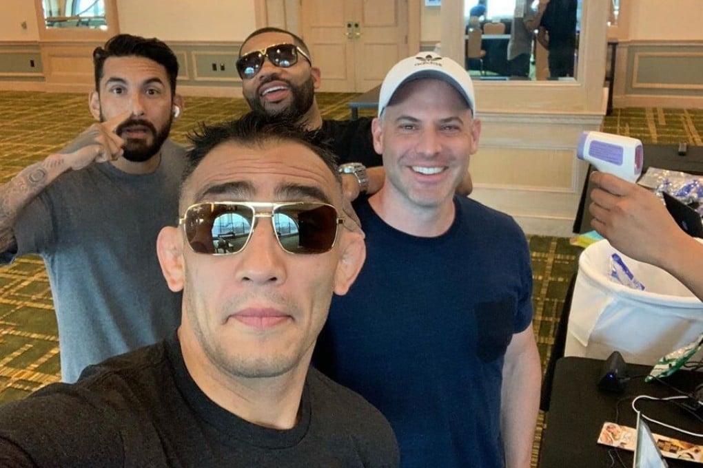 Tony Ferguson posts a picture of himself and their team after undergoing their Covid-19 testing procedures for UFC 249 fight week. Photo: Instagram/@tonyfergusonxt