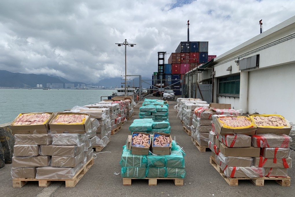 Some of the smuggled meat picked up by Hong Kong customs on Tuesday night. Photo: Handout