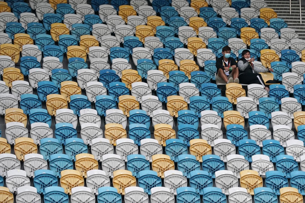 An empty stadium as a Hong Kong football match is played behind closed doors during the pandemic. Photo: Felix Wong