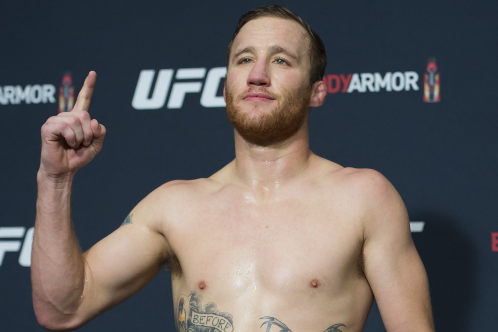 Justin Gaethje at the UFC Fight Night Vancouver official weigh-in. Photo: AP