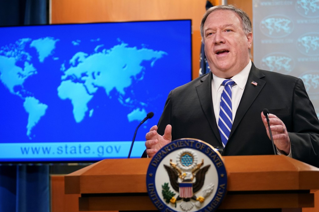 US Secretary of State Mike Pompeo speaks to the press on Wednesday in Washington. Photo: Reuters