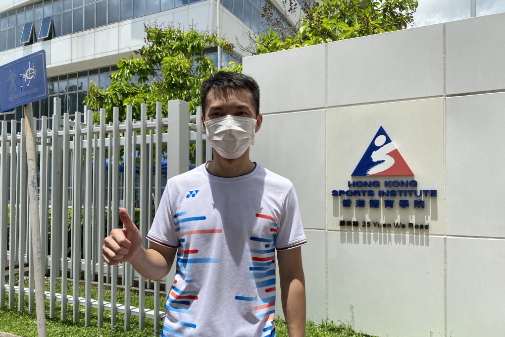 Badminton ace Angus Ng enjoys the novel experience of spending a six-week training under a closed environment. Photo: Chan Kin-wa
