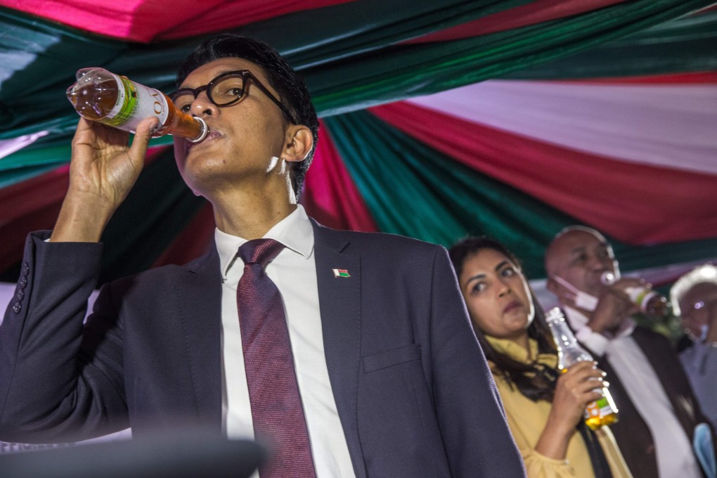 Madagascar’s President Andry Rajoelina says tests have proven the efficacy of Covid-Organics. Photo: AFP