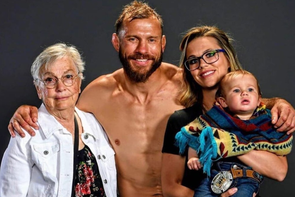 Donald Cerrone with his grandmother, wife and son after a fight. Photo: Instagram/@cowboycerrone