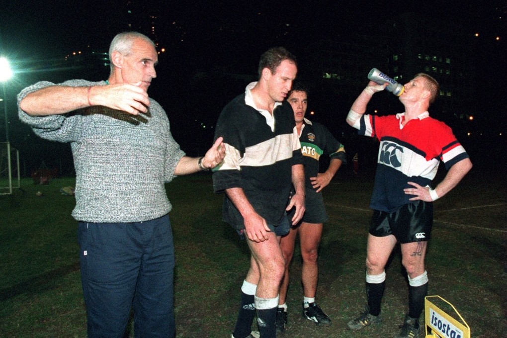 George Simpkin with Stuart Krohn, Vaughan Going and Gary Cross during a Hong Kong training session in 1996. Photo: SCMP